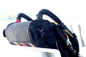 Bill's rebreather underwater system.