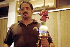 the Taj restaurant flaming sword of meat palau