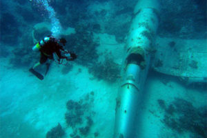 Shannon Scott diver - surveying an underwater aircraft