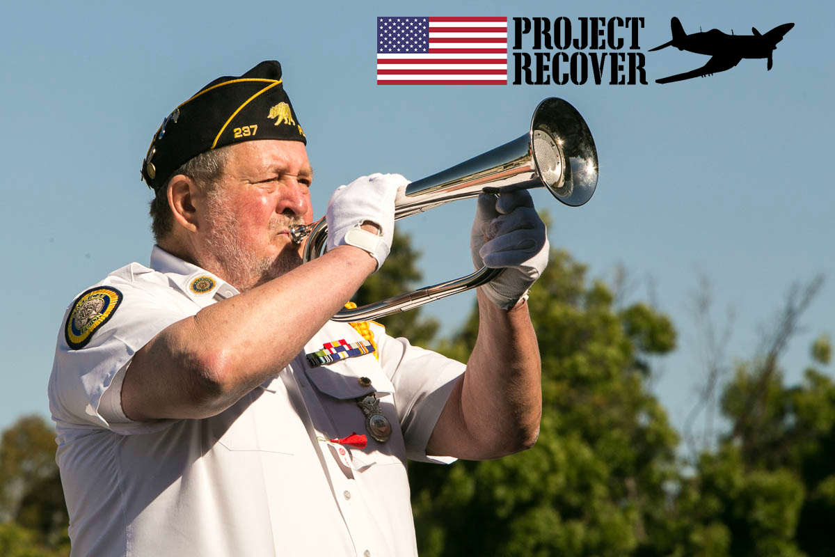 Bugler playing Taps at Memorial Day Service For Lt. Thomas Kelly. Photo by Harry Parker PHotography