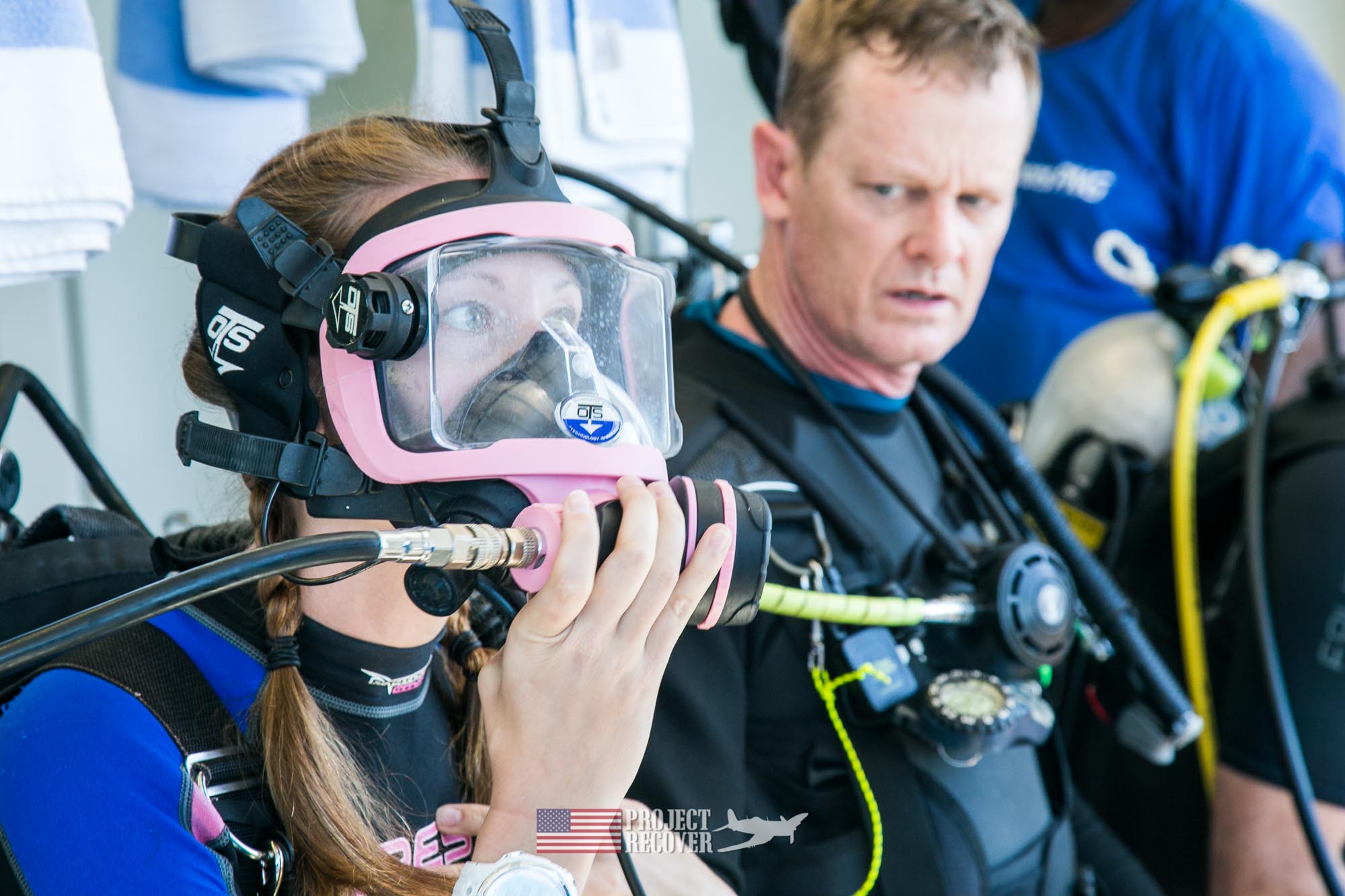Megan Lickliter-Mundon preparing for Scuba diving MIA crash sites aboard the Taka Live a Board scuba diving ship - Project Recover and BentProp Project are committed to bringing the MIA home. Photos by Harry Parker Photography.com