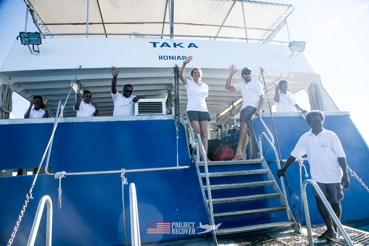 Saying goodbye to the TAKA and crew during Solomons MIA Search - Project Recover and BentProp Project are committed to bringing the MIA home. Photos by Harry Parker Photography.com