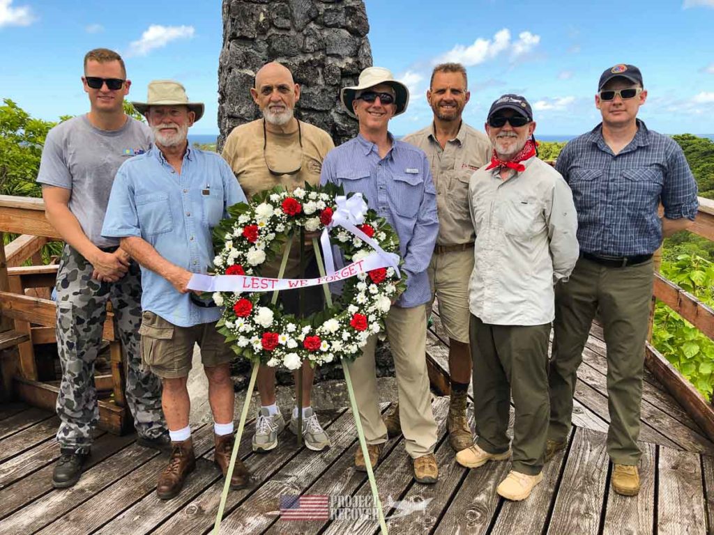 Project Recover and Cleared Ground Demining at wreath-laying ceremony recognizing 75th Anniversary of Battle of Peleliu.