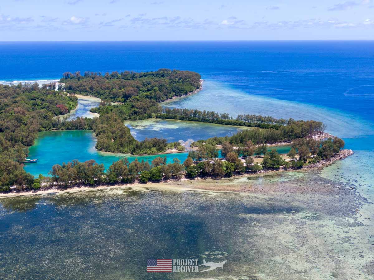Aerial view Peleliu Island, Palau