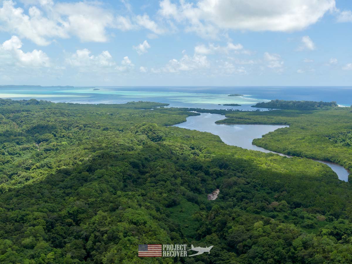 Aerial view Peleliu Island