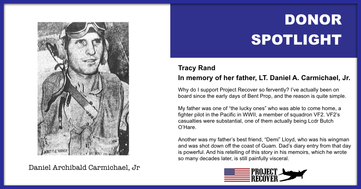 Donor Spotlight image - donor Tracy in memory of Rand LT Daniel A. Carmichael Jr