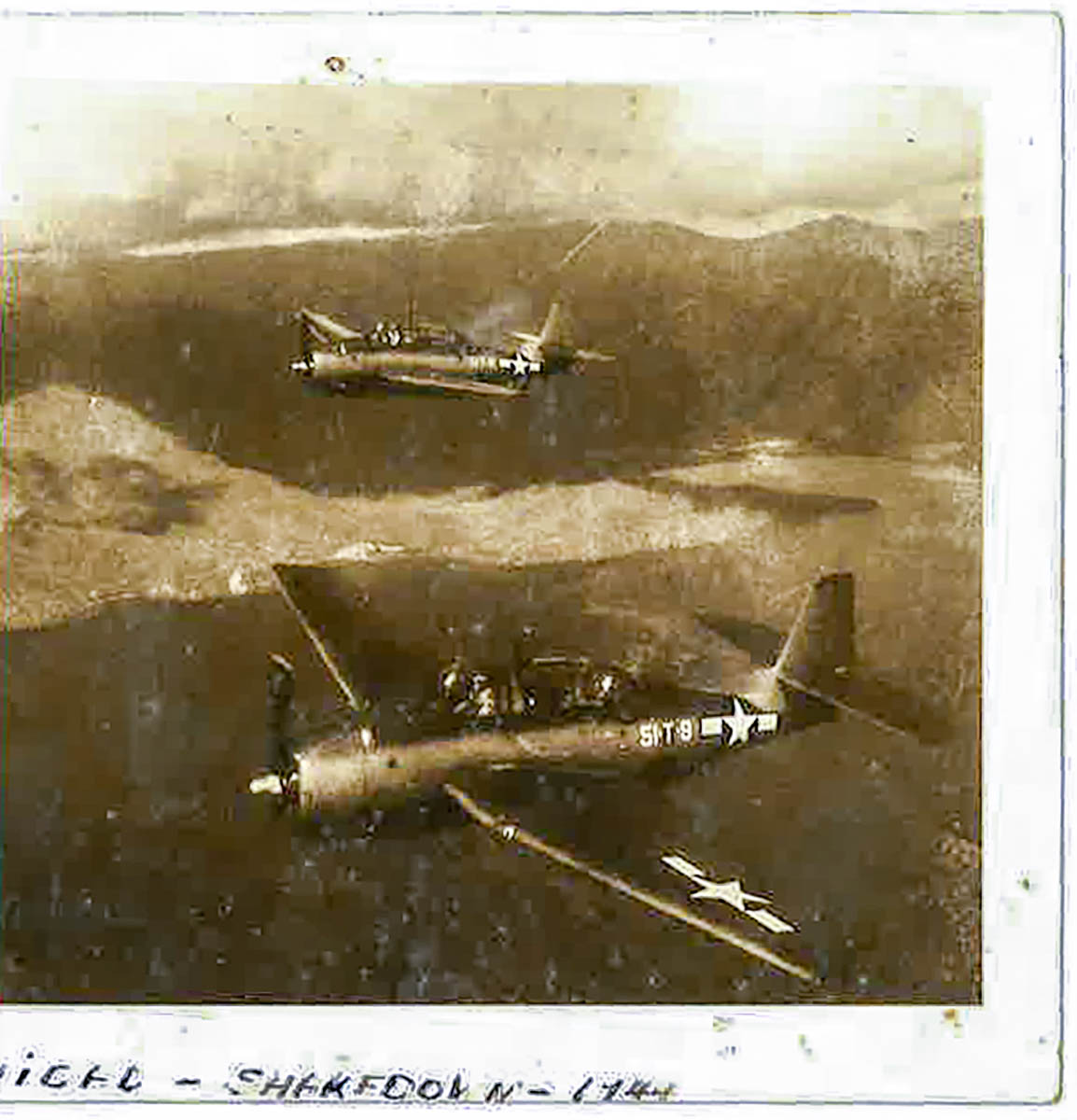 Trinidad Shakedown WWII aircraft fly in formation during WWII
