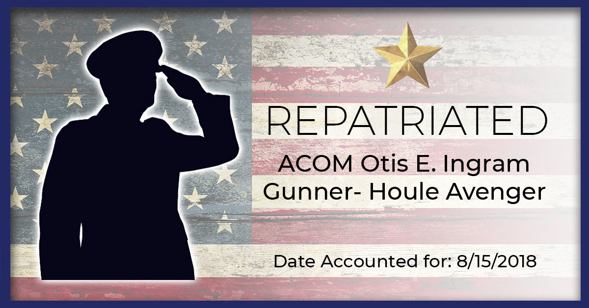 ACOM Otis E. Ingram Repatriated