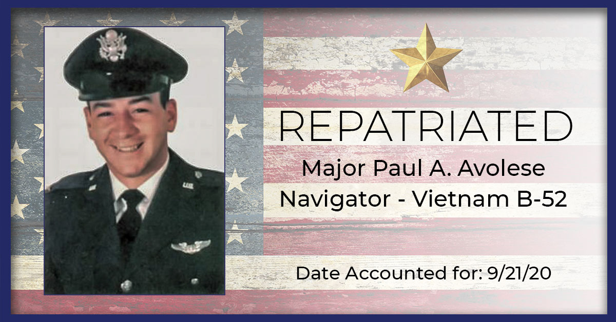 Major. Paul A. Avolese Repatriated Feature Image