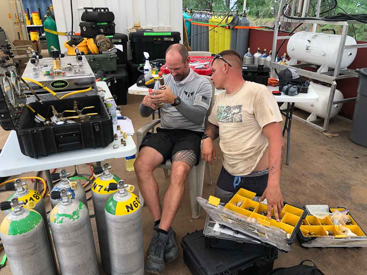 Setting up dive gas controls